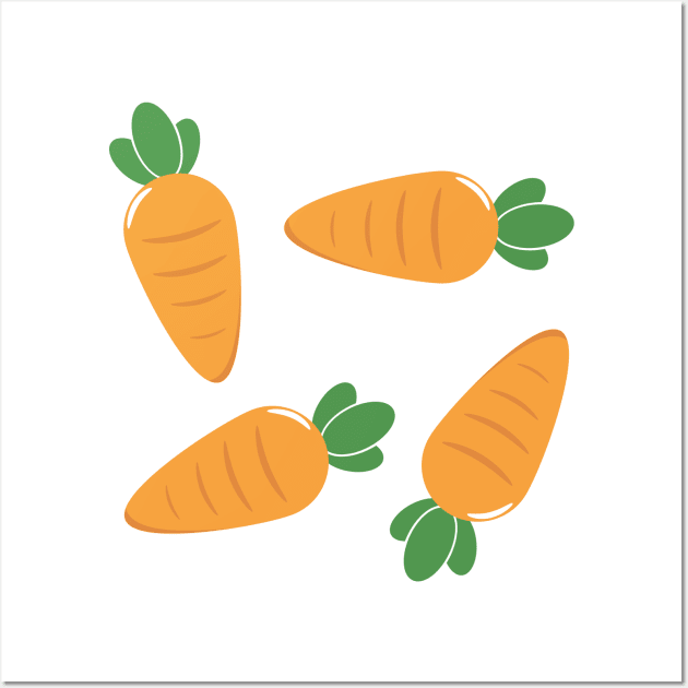 Cute Carrots - carrot lovers gift Wall Art by Ebhar